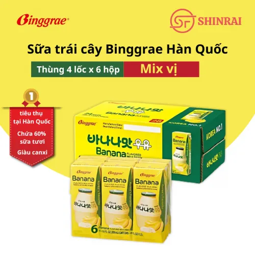 Sữa Trái Cây Binggrae Hộp 200ml – Thơm Ngon, Giàu Dinh Dưỡng, Tiện Lợi Mang Theo
